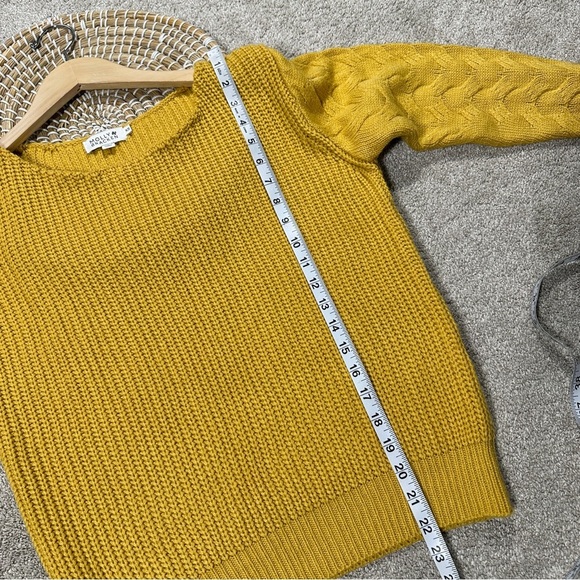 Molly Bracken Women’s Cable Knit Sweater Longsleeve Boat Neck Boho in Yellow XS - Picture 11 of 11